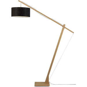 Stojací lampa s černým stínidlem a konstrukcí z bambusu Good&Mojo Montblanc obraz