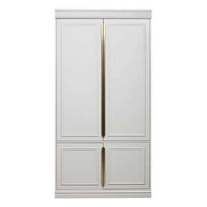 Světle šedá šatní skříň s pantovými dveřmi z borovicového dřeva 110x215 cm Organize – BePureHome obraz