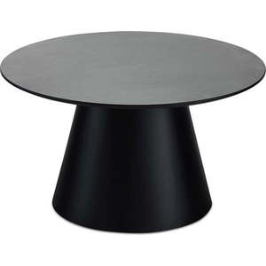 Konferenční stolek v tmavě šedé a černé barvě s deskou v dekoru mramoru ø 80 cm Tango – Furnhouse obraz