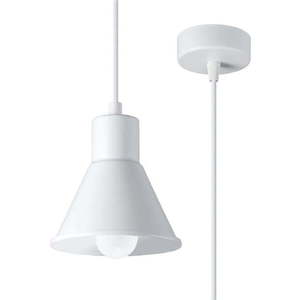 Bílé závěsné svítidlo s kovovým stínidlem 14x14 cm Martina - Nice Lamps obraz