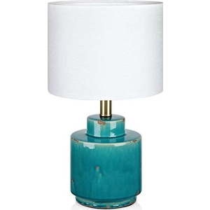 Modro-bílá stolní lampa Markslöjd Cous obraz