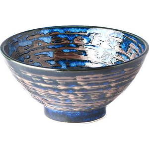Modrá keramická miska MIJ Copper Swirl, ø 16 cm obraz