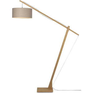 Stojací lampa s béžovým stínidlem a konstrukcí z bambusu Good&Mojo Montblanc obraz