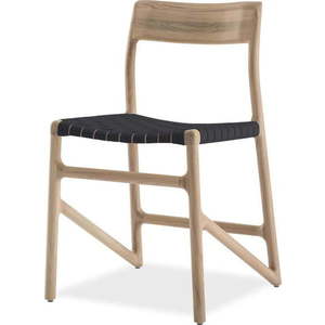 Jídelní židle z masivního dubového dřeva s černým sedákem Gazzda Fawn obraz