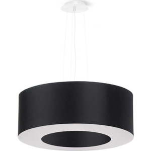 Černé závěsné svítidlo s textilním stínidlem ø 50 cm Galata – Nice Lamps obraz