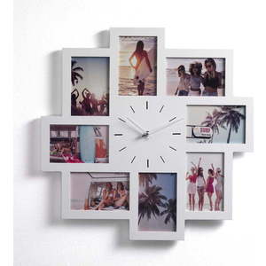Nástěnný fotorámeček na 8 fotografií s hodinami Tomasucci Olly obraz