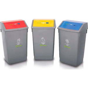 Sada 3 košů na tříděný odpad Addis Recycle, 60 l obraz