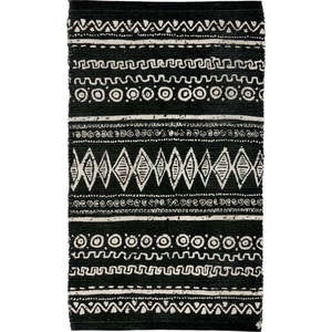 Černo-bílý bavlněný koberec Webtappeti Ethnic, 55 x 140 cm obraz