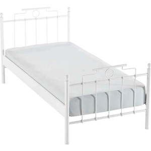 Bílá kovová jednolůžková postel s roštem 120x200 cm Hatkus – Kalune Design obraz