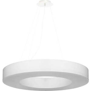 Bílé závěsné svítidlo s textilním stínidlem ø 70 cm Galata Slim – Nice Lamps obraz