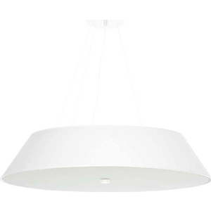 Bílé závěsné svítidlo s textilním stínidlem ø 70 cm Hektor – Nice Lamps obraz