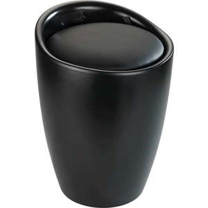 Černá koupelnová stolička s vyjímatelným košem na prádlo Wenko Candy obraz