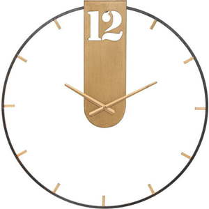 Černé nástěnné hodiny s detaily ve zlaté barvě Mauro Ferretti Goldy, ø 60 cm obraz