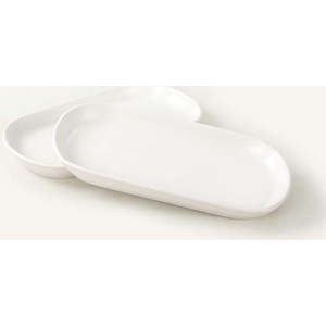 Sada 2 bílých keramických servírovacích talířů My Ceramic, 26 x 15 cm obraz