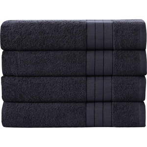 Černé bavlněné ručníky v sadě 4 ks 50x100 cm – Good Morning obraz