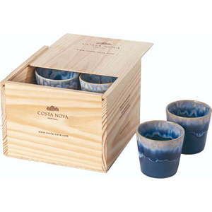 Modré šálky v sadě 8 ks na espresso z kameniny Grespresso – Costa Nova obraz