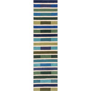 Zelený vlněný koberec běhoun 230x60 cm Piano - Flair Rugs obraz