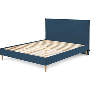 Modrá čalouněná dvoulůžková postel s roštem 160x200 cm Sary – Bobochic Paris obraz
