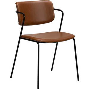 Hnědá židle z imitace kůže DAN-FORM Denmark Zed obraz