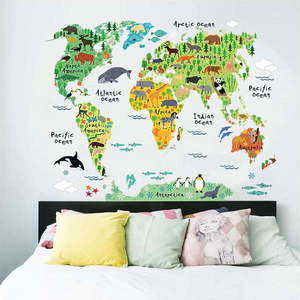 Nástěnná dětská samolepka Ambiance World Map, 73 x 95 cm obraz