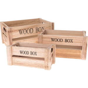 Dekorativní dřevěné úložné boxy v sadě 3 ks - Dakls obraz