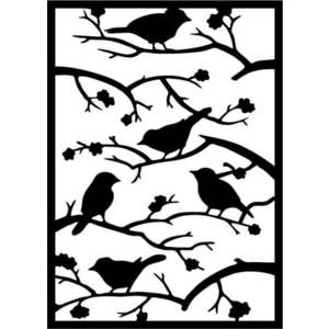Kovová nástěnná dekorace 47x66 cm Branch & Birds – Wallity obraz