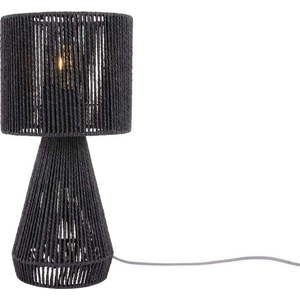 Černá stolní lampa se stínidlem z papírového výpletu (výška 40 cm) Forma Cone – Leitmotiv obraz