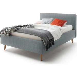 Modro-šedá čalouněná dvoulůžková postel s úložným prostorem a roštem 140x200 cm Mattis – Meise Möbel obraz
