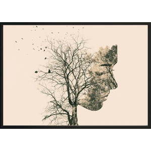 Plakát DecoKing Girl Silhouette Tree, 100 x 70 cm obraz