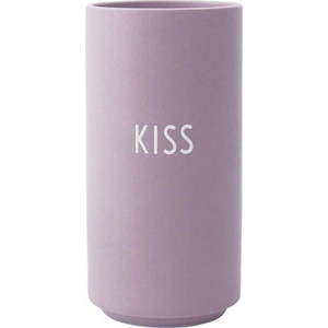 Fialová porcelánová váza Design Letters Kiss, výška 11 cm obraz
