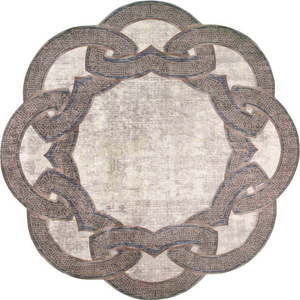 Béžový kulatý koberec ø 100 cm - Vitaus obraz