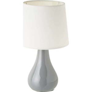 Bílo-šedá keramická stolní lampa s textilním stínidlem (výška 26 cm) – Casa Selección obraz