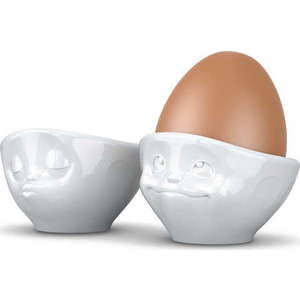 Sada 2 bílých porcelánových zamilovaných kalíšků na vajíčka 58products, objem 100 ml obraz