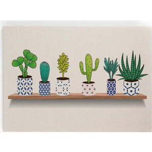 Obraz na plátně Really Nice Things Lino Cactus Shelve, 60 x 40 cm obraz