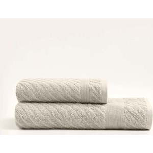 Světle béžové bavlněné ručníky a osušky v sadě 2 ks - Foutastic obraz