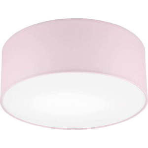 Světle růžové stropní svítidlo s textilním stínidlem ø 35 cm Vivian – LAMKUR obraz