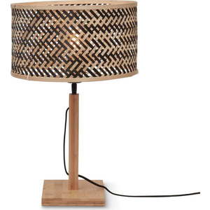 Stolní lampa s bambusovým stínidlem v černo-přírodní barvě (výška 38 cm) Java – Good&Mojo obraz
