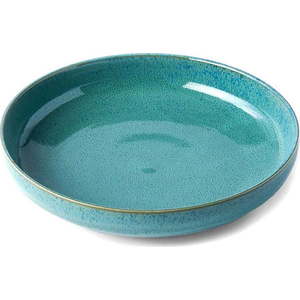 Tyrkysový hluboký keramický talíř ø 20 cm Peacock – MIJ obraz