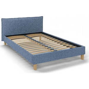 Modrá čalouněná dvoulůžková postel s roštem 140x200 cm Tina – Ropez obraz