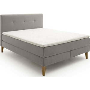 Světle šedá boxspring postel 160x200 cm Stockholm – Meise Möbel obraz