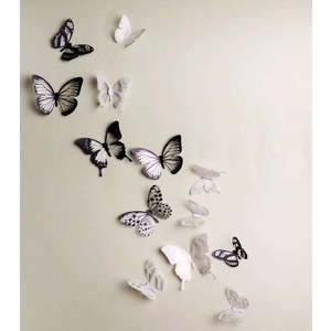 Sada 18 adhezivních 3D samolepek Ambiance Butterflies Chic obraz