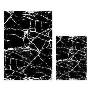 Sada 2 černo-bílých koupelnových předložek Mila Home Marble obraz