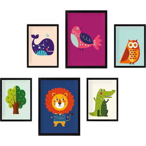 Dětské obrázky v sadě 6 ks Animals – Wallity obraz