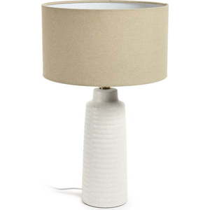 Bílá stolní lampa s textilním stínidlem (výška 58 cm) Mijal – Kave Home obraz