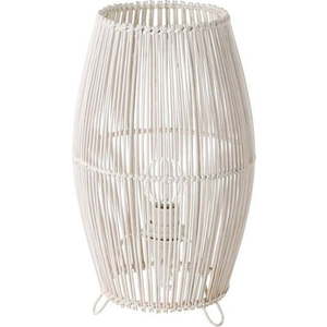 Bílá bambusová stolní lampa s bambusovým stínidlem (výška 29 cm) – Casa Selección obraz
