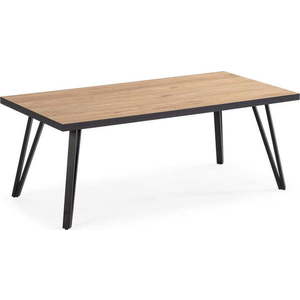 Černý/přírodní konferenční stolek s deskou v dubovém dekoru 60x120 cm Sindi – Marckeric obraz