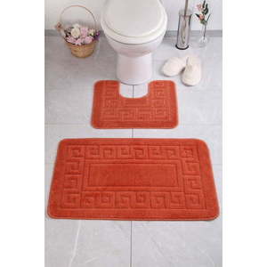 Oranžové WC koupelnové předložky v sadě 2 ks Ethnic – Foutastic obraz