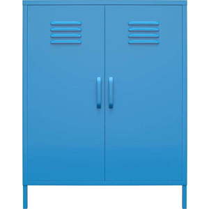 Modrá kovová skříňka Novogratz Cache, 80 x 102 cm obraz