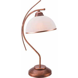 Tmavě hnědá stolní lampa se skleněným stínidlem, výška 49 cm Patrycja – LAMKUR obraz
