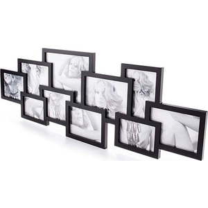 Černý nástěnný fotorámeček na 10 fotografií Tomasucci Collage obraz